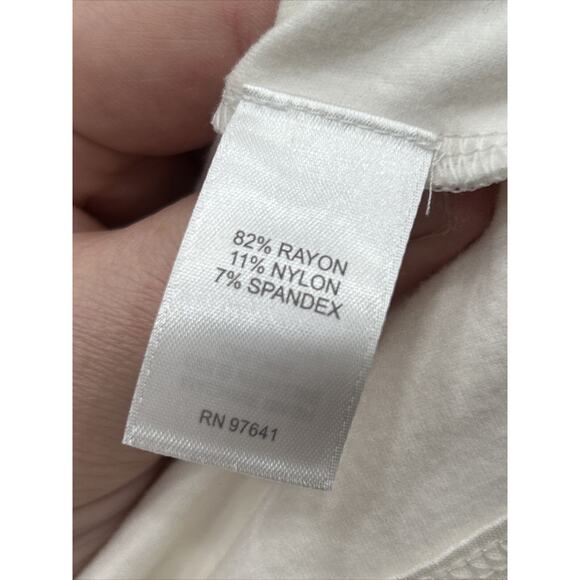 J Jill Wearever Collection 2X Cream Crew Neck 3/4 Sleeve V Neck Tunic Top NWT - Picture 5 of 9